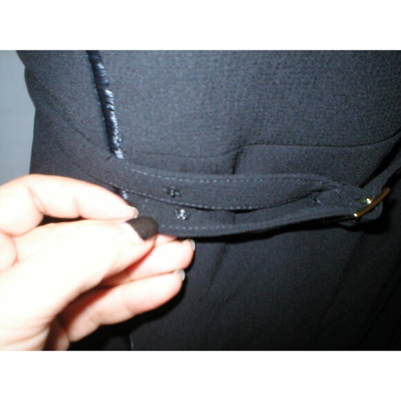New Womens 8 NWT Belt Sleeveless Dress Black L'AGENCE Silk Blend Crepe Lined - Picture 8 of 12
